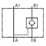 NG6 Check valve with NG6 pilot in B